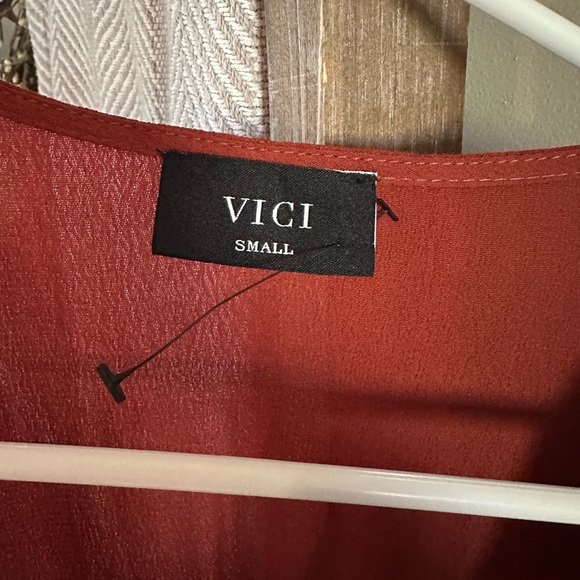 Floor lengths size small VICI rust orange wrap dress never worn. - Picture 2 of 2